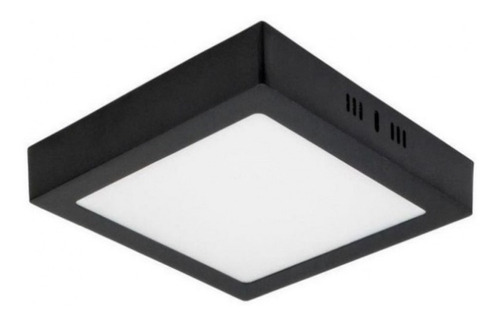 Panel Plafon Aplique Techo Cuadrado Led 18 W En Negro Mate