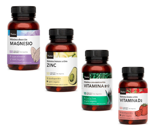 Cápsulas Zinc, B12, Magnesio Y Vitamina D3 C/u 50 U - Natier