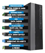 Comprar Pc Computador Micro Cpu Intel I5 2400,ssd 240gb,8gb Ram Slim