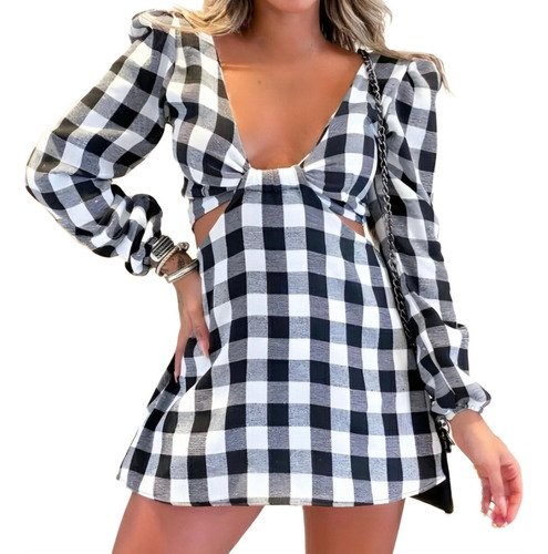 Vestido Feminino Xadrez Com Laço - São João, Festa Junina