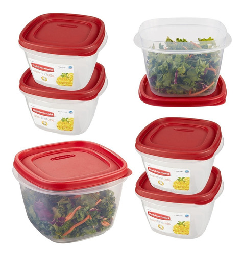 6 Contenedores Rubbermaid Easy Find Lids 1.7lts Original Usa