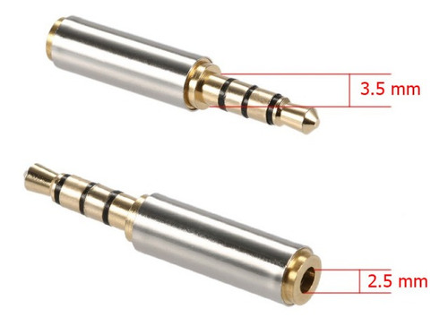 Imagen 6 de 6 de Adaptador Para Audifonos 3.5mm A 2.5mm De 3 Y 4 Polos