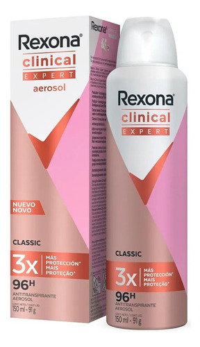 Desodorante Aerosol Rexona Clinical Classic 2 Unidadesx150ml