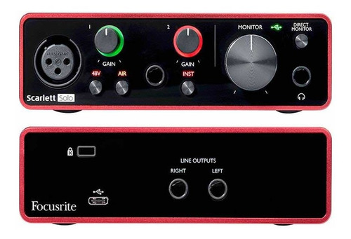 Interfaz De Audio Focusrite Solo 3era Gen Usb + Plugins