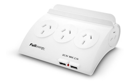 Zapatilla 5 Tomas + 2 Usb 5v + Sop Celular Prolongador Full