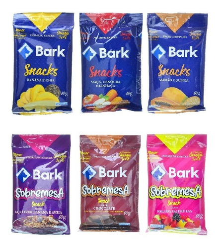 Bark Snacks P/ Cães Petiscos Fruta E Sobremesa Kit 6 Unid.