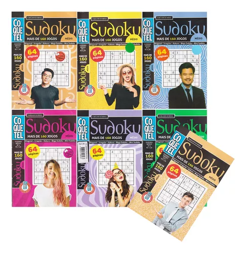 Livro Sudoku Coquetel Nível Médio Edições Encadernadas 7vols