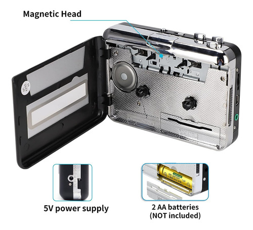 Usb Cassette Player Cinta Portátil Convertir Cinta De Reprod
