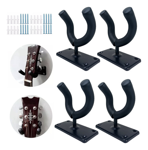 4pzs Gancho Soporte Guitarra Pared Accesorios Para Bajo Base