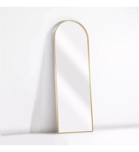 Espelho Oval Base Reta Com Moldura Metal 70x50 - Sob Medida Moldura Dourado