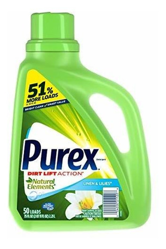 Purex Liquid Laundry Detergent, Elementos Naturales De Lino 