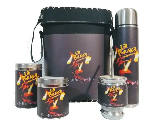 comprar Set Matero Completo La Renga Termo Acero 1 Litro Mate Bombilla Azucarera Yerbera Regaleria Wendy 