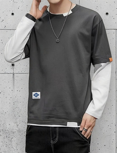 Camiseta De Manga Larga De Dos Piezas De Estilo Coreano Para