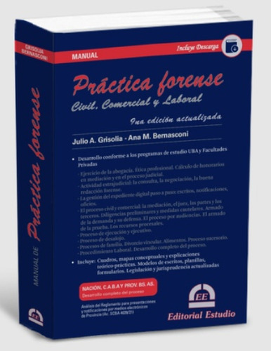 Practica Forense Civil, Comercial Y Laboral Grisolia 9na Ed,