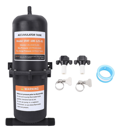 Tanque Acumulador Prepresurizado 1l 125psi 1/2 Mnpt Rv 2