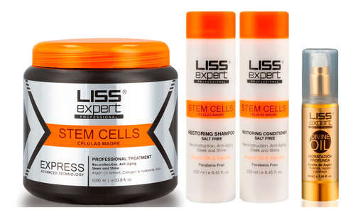 Liss Expert Kit Alisado 1kg + Shampoo + Acondicionador + Oil