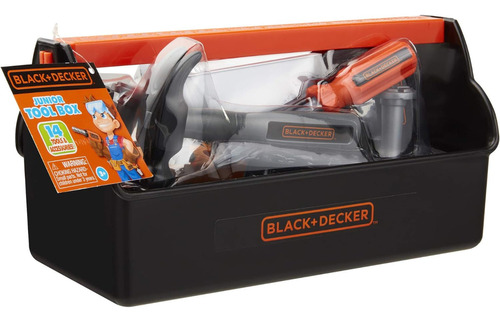 Black Decker Juguete Caja De Herramientas Junior Tool Box Color Negro