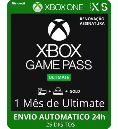 Xbox Game Pass Ultimate 1 Mês Código 25 Dígitos Gift Card