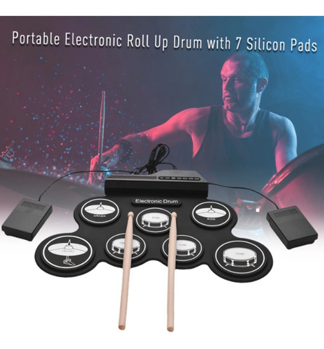 Imagen 6 de 10 de Bateria Electronica Digital 7 Pad 2 Pedales