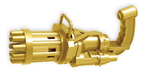 Brinquedo Lança Bolha Sabão Pistola Metralhadora Automática Cor Dourado