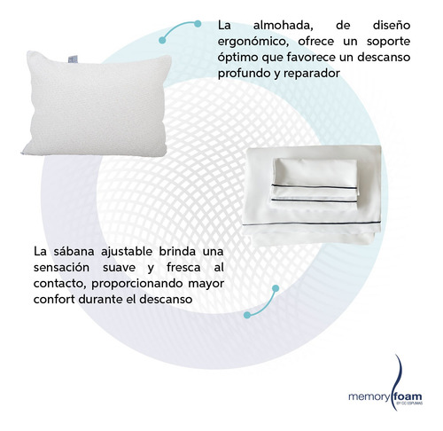 Pack Colchón Matrimonial Plegable + Sábanas + Almohada Blanco