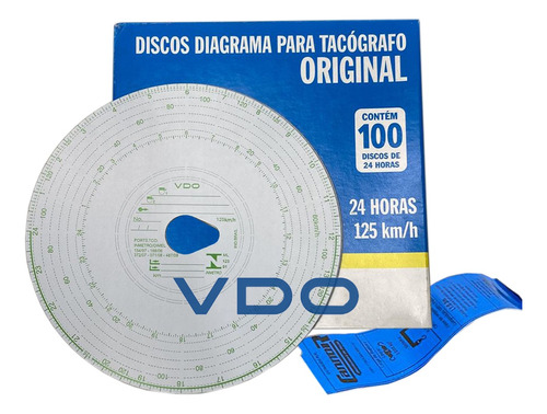 Disco Tacógrafo Vdo Original Diário 125km 24h Caixa 100 Dias