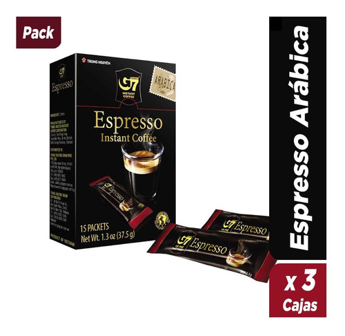 Pack 3 Café Espresso Arábica G7 Coffee - Trung Nguyen