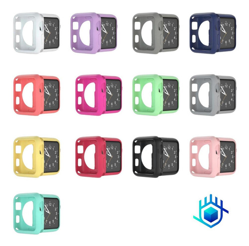 Imagen 8 de 9 de Funda Goma Suave + Mica Para Apple Watch Protector Premium