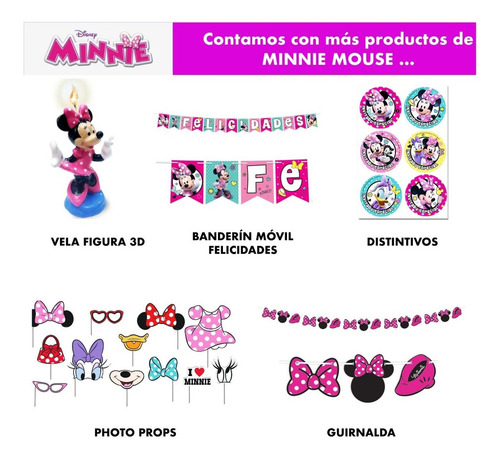 Vela Pastel Minnie Mouse Artículo Fiesta Decoración - Min0m1
