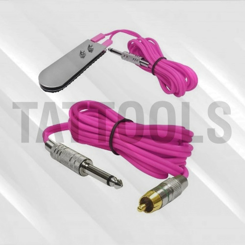 Máquina X13 Pink Tatuagem Rotativa C/ Cabo Rca E Pedal Rosa