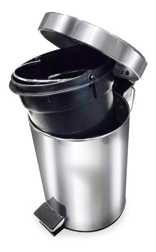 Tacho Cesto De Basura 12 Litros Acero Inoxidable Plateado