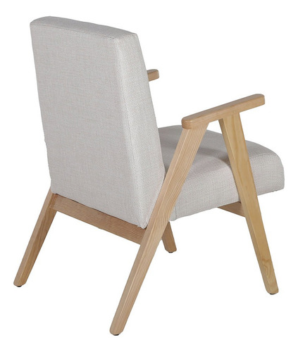 Sillón Muebles Dico Norton Natural/bone Color Beige Diseño De La Tela Liso