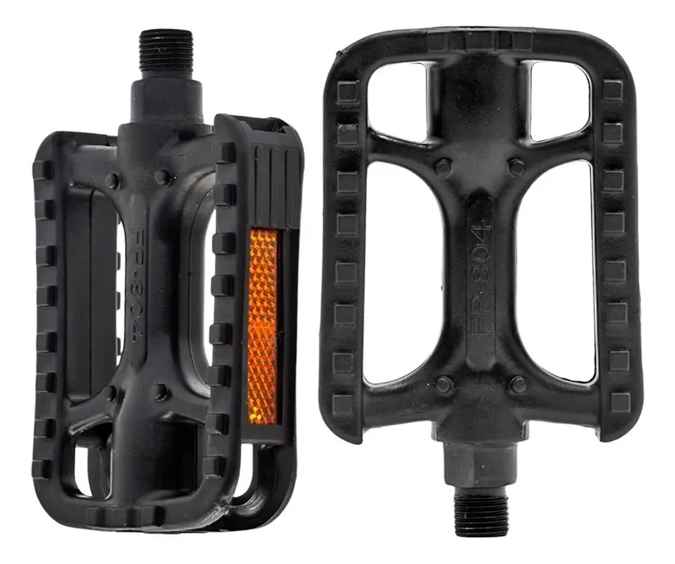Pedales Plastico Para Bicicleta Con Reflejante Y Antiderrapante 9/16 Negro