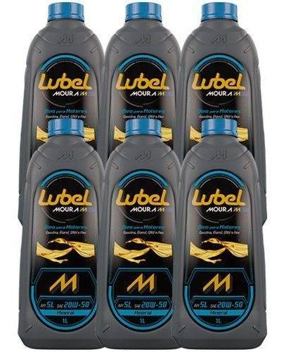 Kit Oleo De Motor 20w50 Api Sl Mineral Moura Lubel 6 Litros 