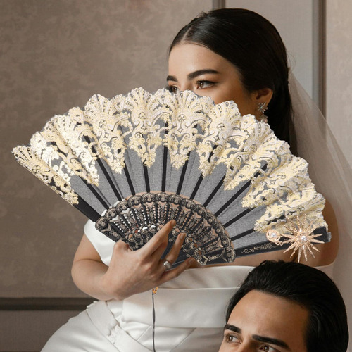 Abanico De Mano Plegable, Elegante Vintage Abanico
