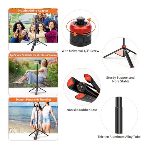 Bastón De Selfie Extensible Uurig Para Gopro Max Hero 10 9 8