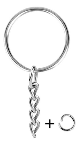 50 Llaveros Divididos Con Cadena De 1 Pulgada Y Anillos De
