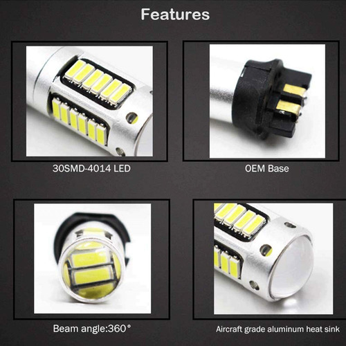 Ccautovie Led Bombillas Pw24w, 2pcs Canbus Obc Bulbos Pw24w