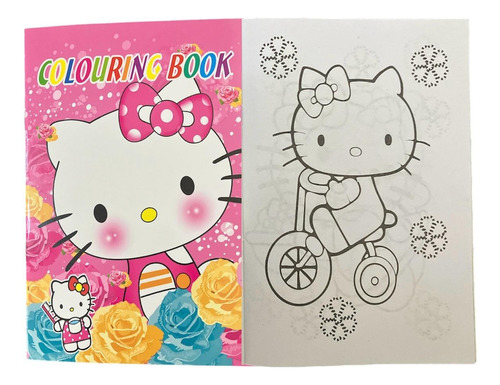 Pack  2 Cuaderno Libro Para Colorear Hello Kitty Con Sticker