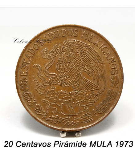 Moneda De 20  Centavos Año 1973 La Mula Escasa Es Poco