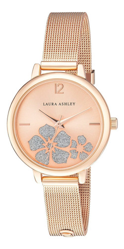 Reloj Mujer Laura Ashley La2028rg Cuarzo 34mm Pulso Oro Rosa