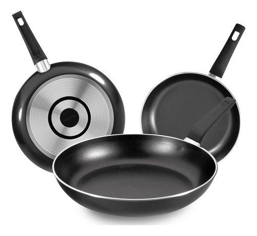 3 Pack Sartenes Vasconia Aluminio C/antiadherente Duraflon® Negro