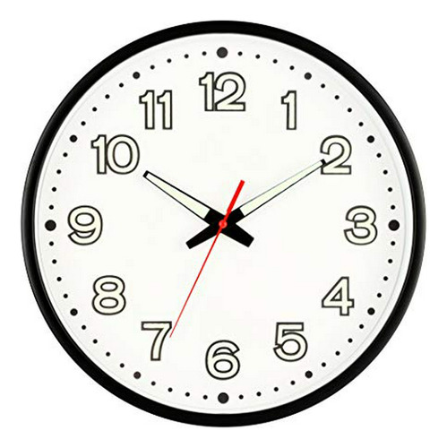 Fasmov Reloj De Pared Moderno Con Luz Nocturna De 12 Pulgada