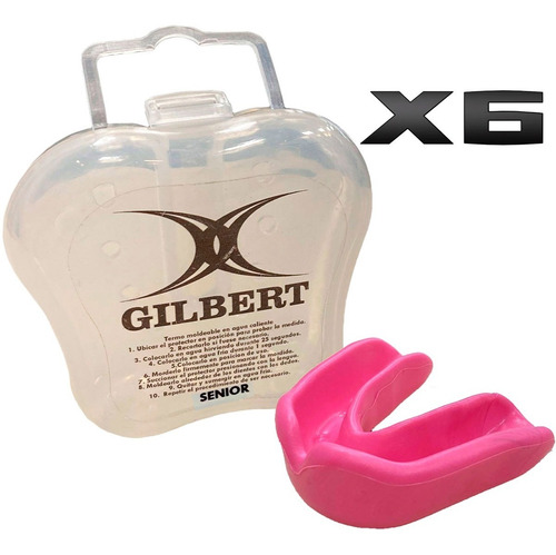 Bucal Protector Gilbert Adulto Pack X6 Boxeo Hockey Rugby