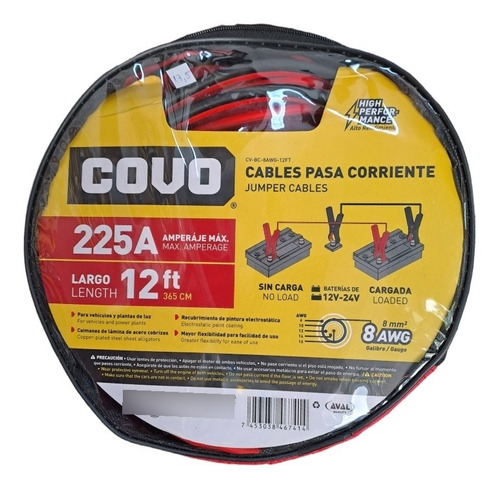 Juego De Cables Auxiliares Automotriz 225a Covo