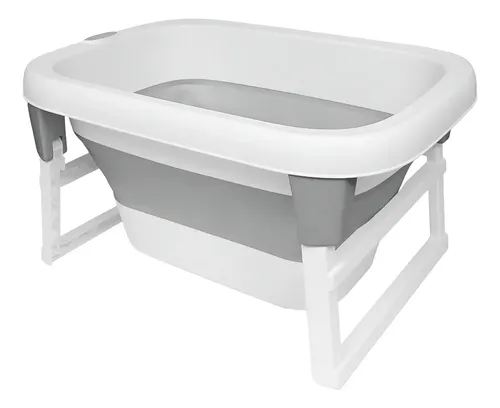 Banheira Ofurô Grande Dobrável Premium Buba Cinza
