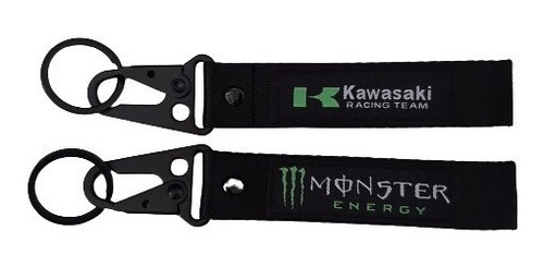 Llavero Cinta Motos Mosqueton Negro Moto Kawasaki Monster