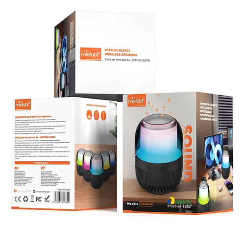 Pack De 2 Bocinas Bluetooth Sonido Envolvente 360° Y Lámpara