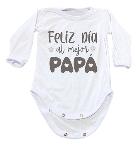 Body Bebe 1er Día Del Padre Frase El Mejor Papá Regalo Ideal Blanco 3-6