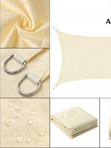 Imagen 1 de 1 de Toldo Vela De Sombra 2x2 En Beige Y Gris